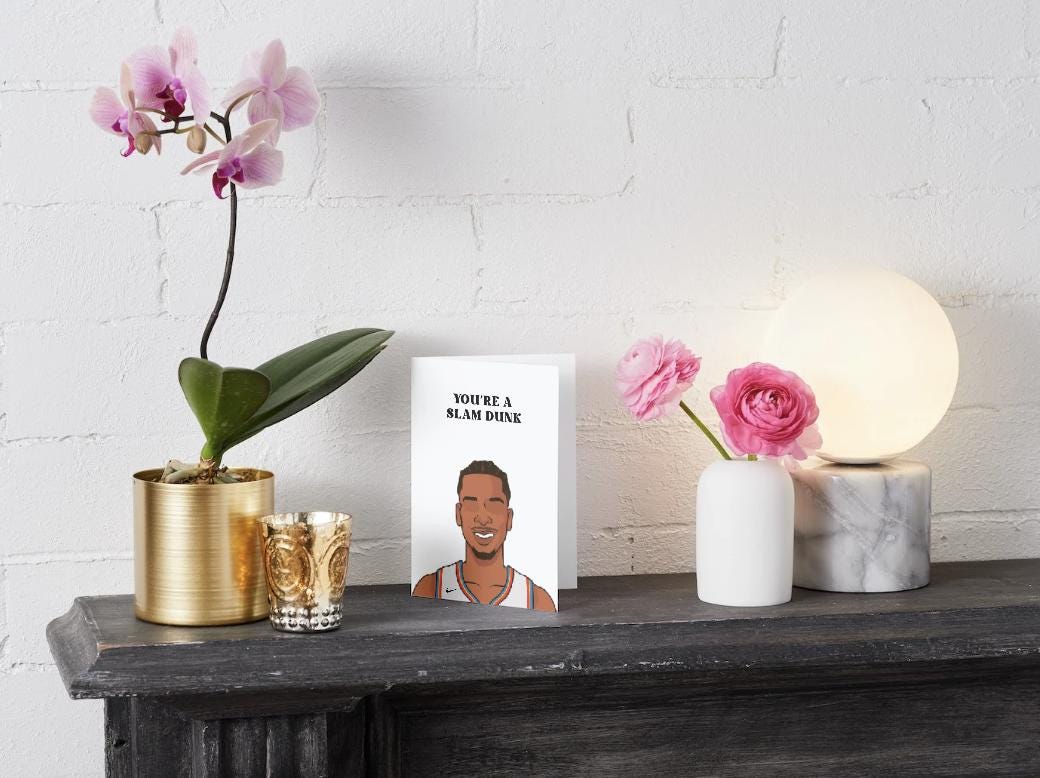 Shai Gilgeous-Alexander (SGA) OKC - "You're a Slam Dunk" - Physical Birthday/Anniversary Card