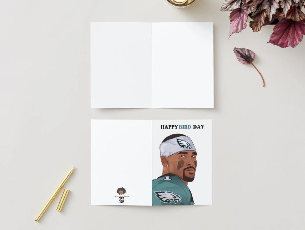 Jalen Hurts "Happy Bird-Day" Physical Card