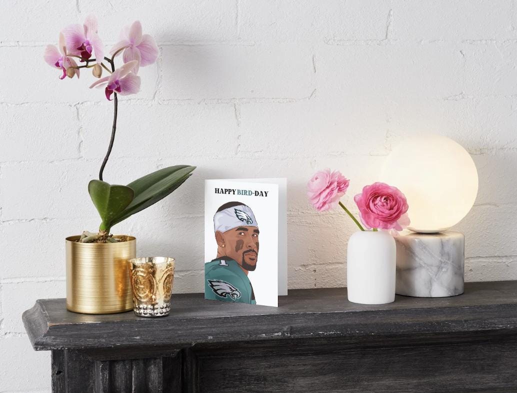 Jalen Hurts "Happy Bird-Day" Birthday Physical Card