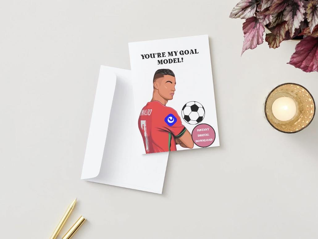 Cristiano Ronaldo - Digital Download Birthday/Valentines Soccer Card - FIFA