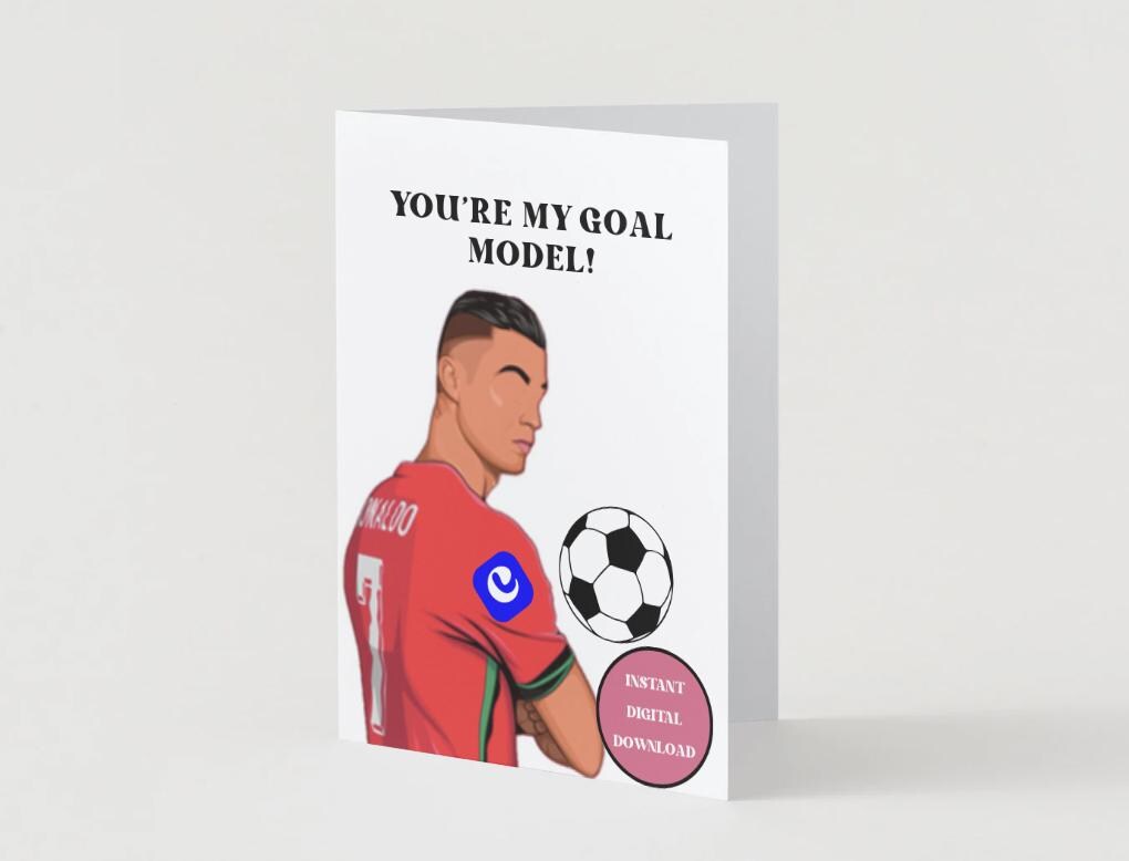 Cristiano Ronaldo - Digital Download Birthday/Valentines Soccer Card - FIFA