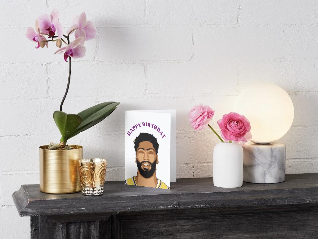 Anthony Davis LA Lakers - "Happy Birthday" - Physical Birthday Card