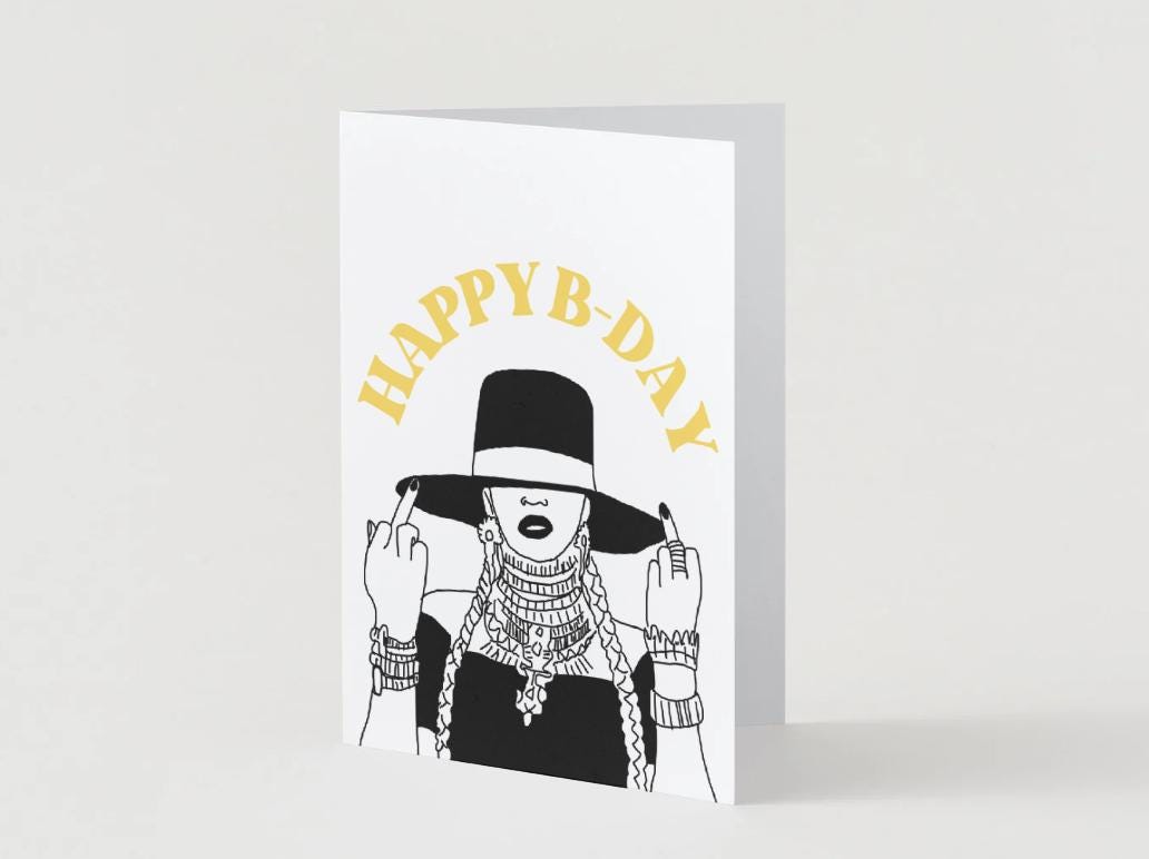 Beyonce Physical "Happy bday" Music Birthday Card - 5x7