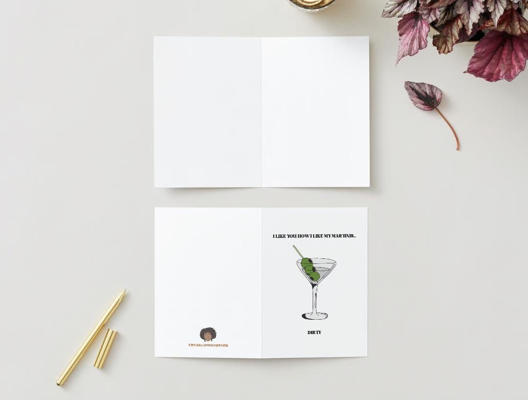 Digital Download - Dirty Martini - Valentine's/Galentine's Day Card