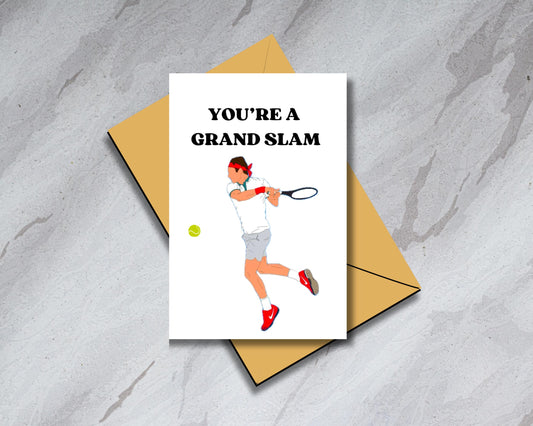 Roger Federer "You're a Grand Slam" Tennis - Physical Happy Birthday/Anniversary/Father's Day Card