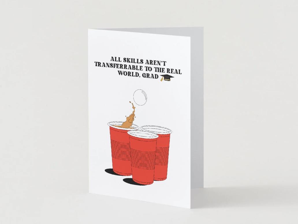 Beer Pong Digital Graduation Card