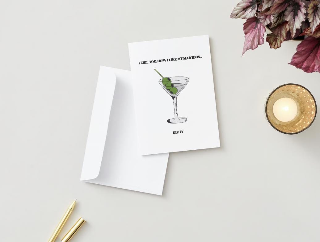 Digital Download - Dirty Martini - Valentine's/Galentine's Day Card