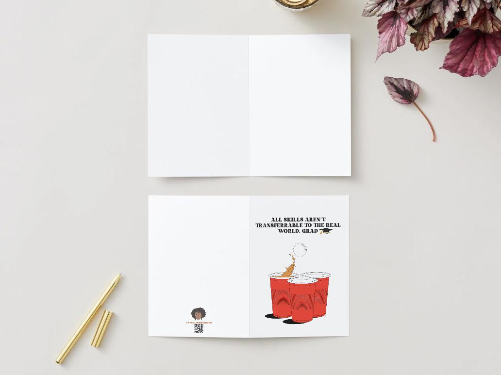 Beer Pong Digital Graduation Card