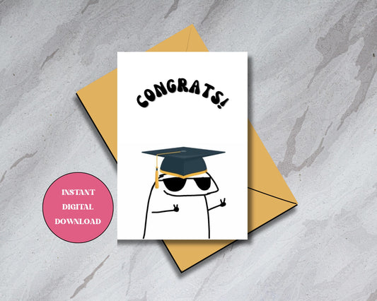 Stick-figure Meme Digital Download Card  - 5x7