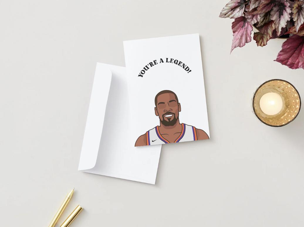 Kevin Durant Phoenix Suns - "You're a Legend" - Physical Birthday/Anniversary Card