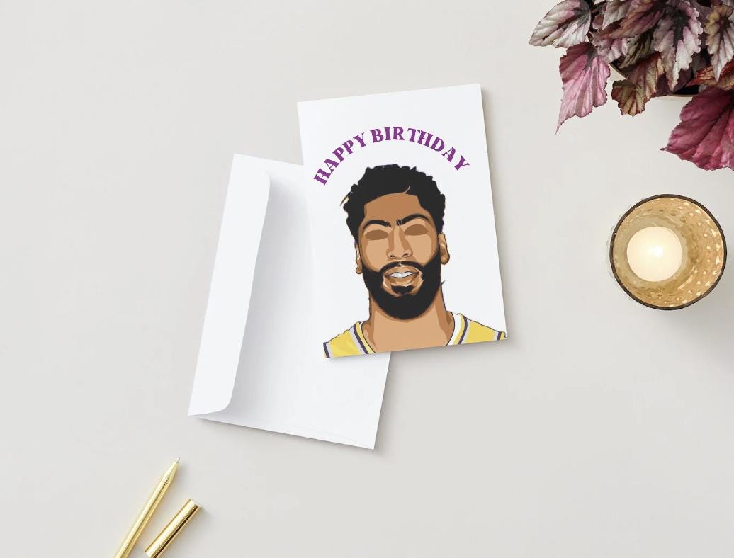 Anthony Davis LA Lakers - "Happy Birthday" - Physical Birthday Card