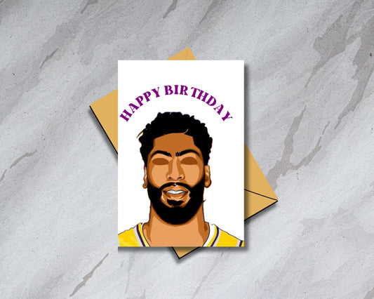 Anthony Davis LA Lakers - "Happy Birthday" - Physical Birthday Card