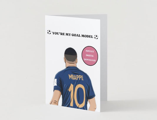 Kylian Mbappé Real Madrid - Digital Download Birthday/Valentines Soccer Card - FIFA