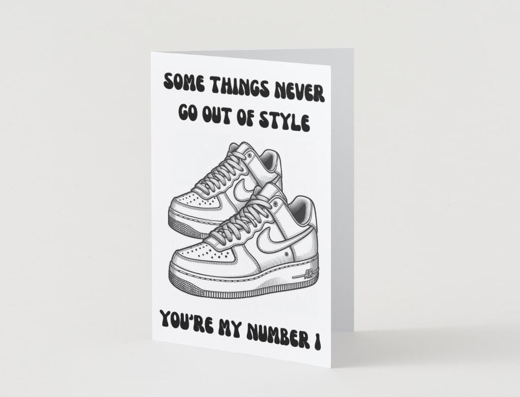 Air Force 1's - Physical Anniversary/Valentine's Card