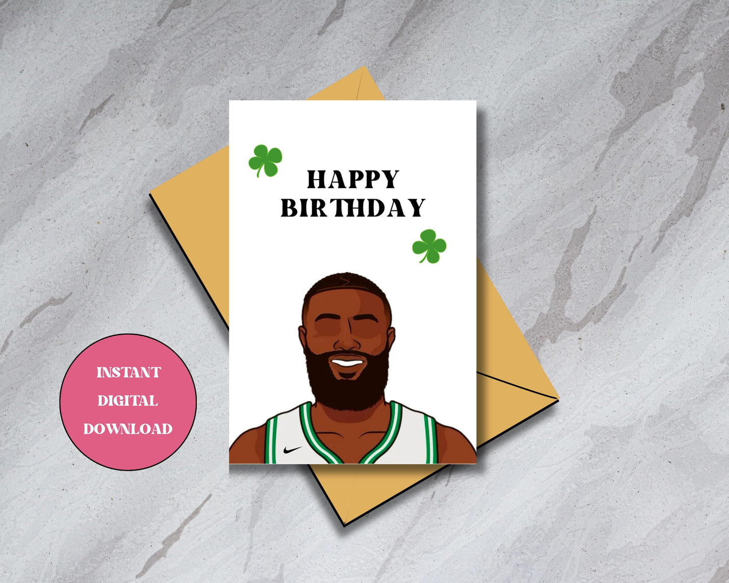 Jaylen Brown - Boston Celtics - "Happy Birthday" - Digital Download Birthday Card