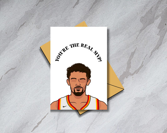 Trae Young Hawks - "You're The Real MVP" - Physical Birthday Card