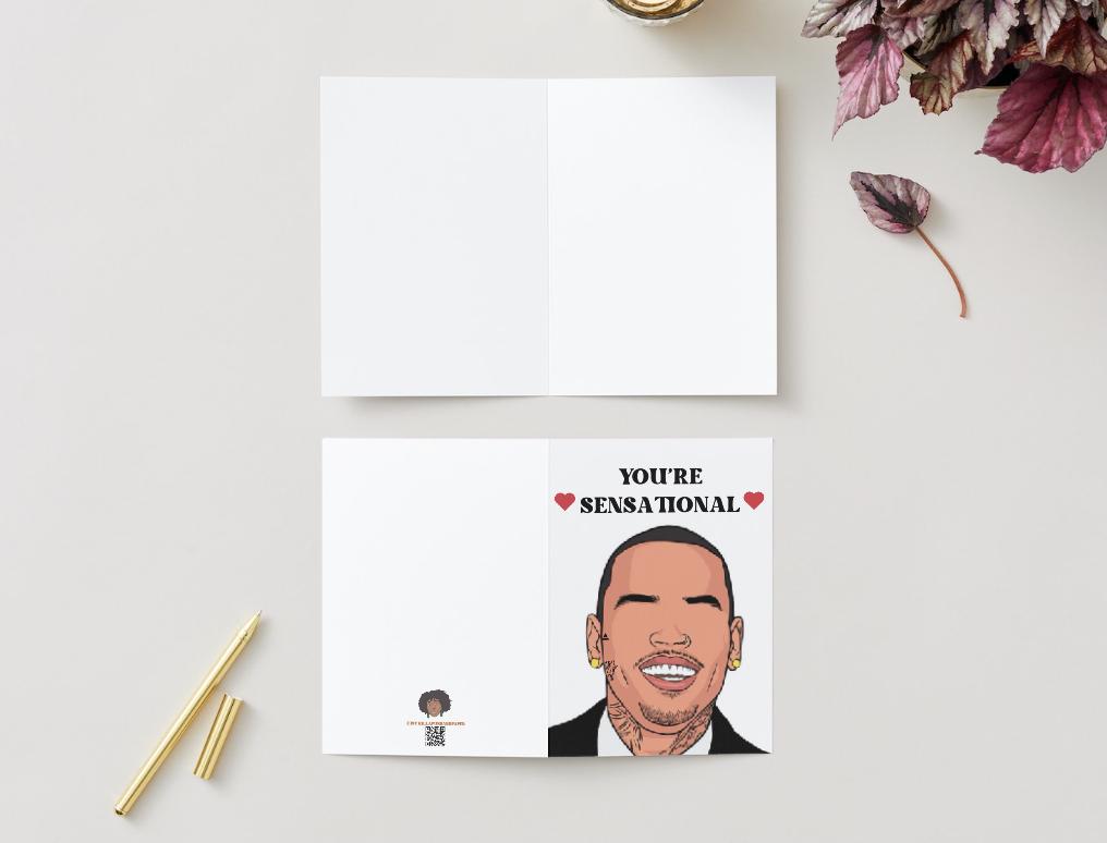 Physical Chris Brown "You're Sensational" Card - Birthday/Valentine's Day/Anniversary