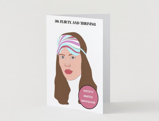 Digital Download - Funny 30th Birthday Card - 13 Going on 30 Card