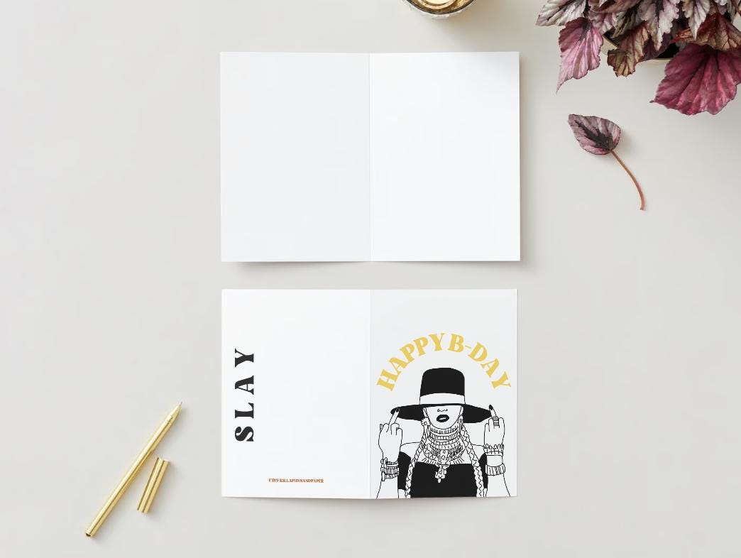 Beyonce Physical "Happy bday" Music Birthday Card - 5x7