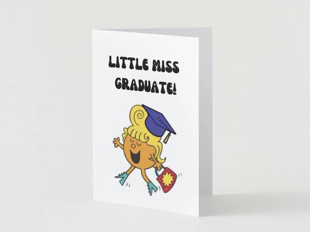 Little Miss Graduate Physical Card  - 5x7