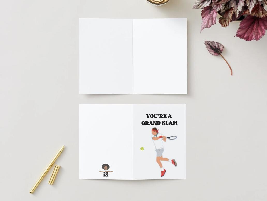 Roger Federer "You're a Grand Slam" Tennis - Physical Happy Birthday/Anniversary/Father's Day Card