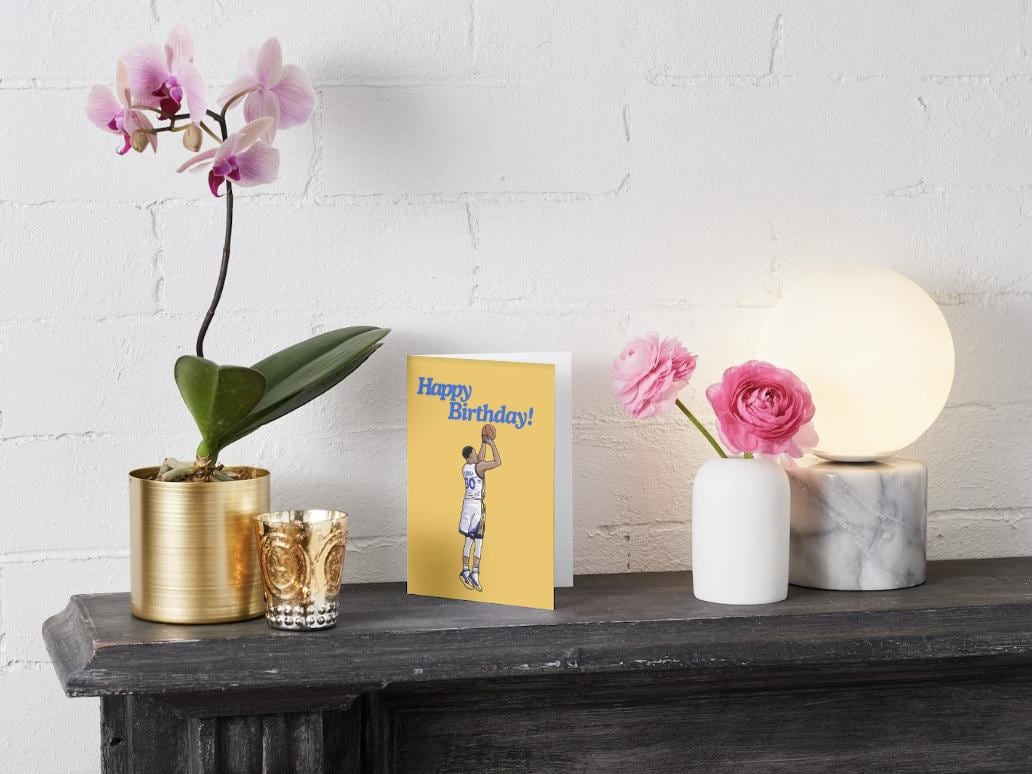 Steph Curry Physical Birthday 5x7 Card