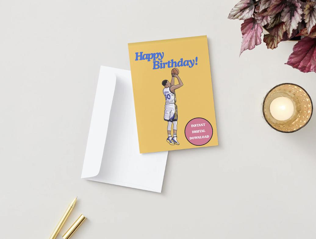 Steph Curry Birthday Card - Digital Download