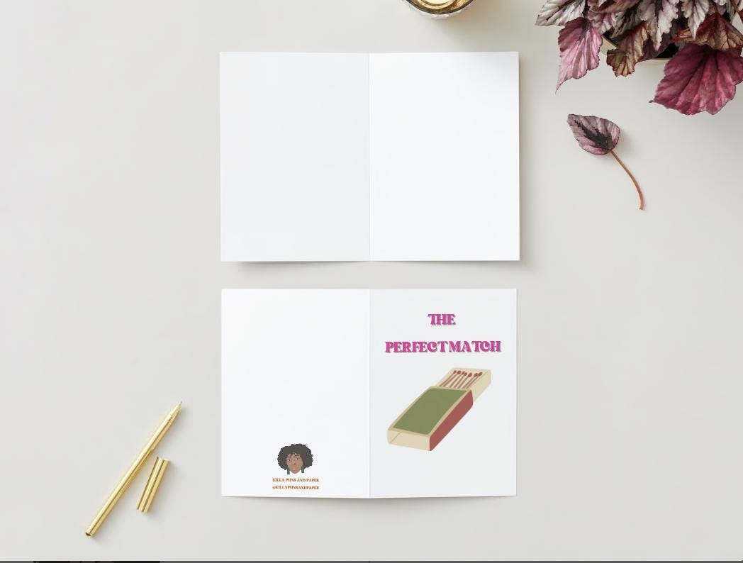 Digital Download - Perfect Match Valentine's Day Greeting Card