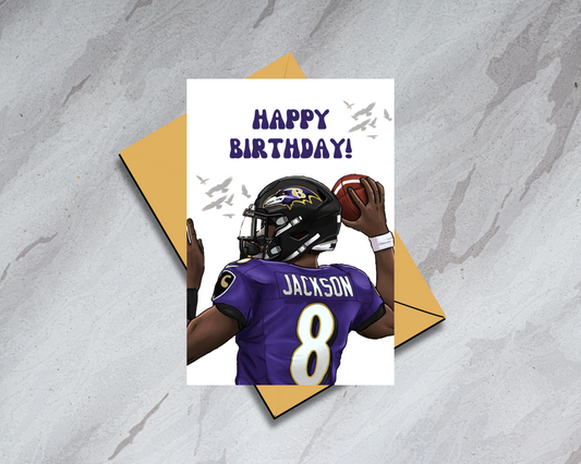 Lamar Jackson Baltimore Ravens - Physical Birthday Card