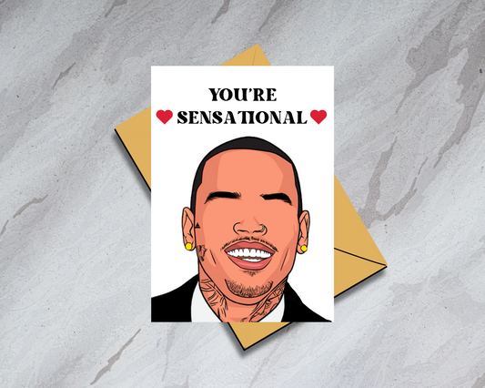 Physical Chris Brown "You're Sensational" Card - Birthday/Valentine's Day/Anniversary