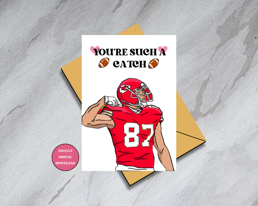 Travis Kelce Kansas City Chiefs - Digital Download Birthday/Valentine's Card