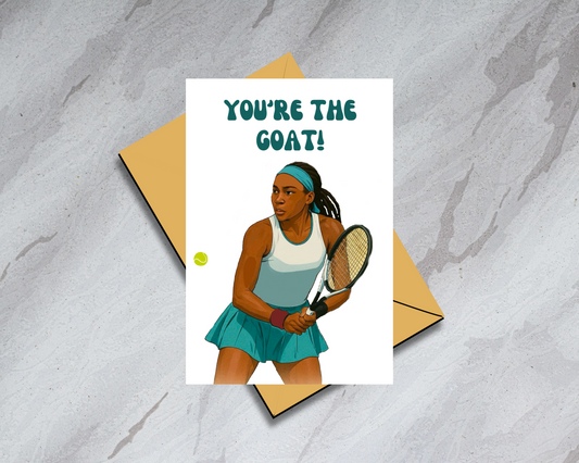 Coco Gauff "You're the GOAT" - Physical Birthday Card