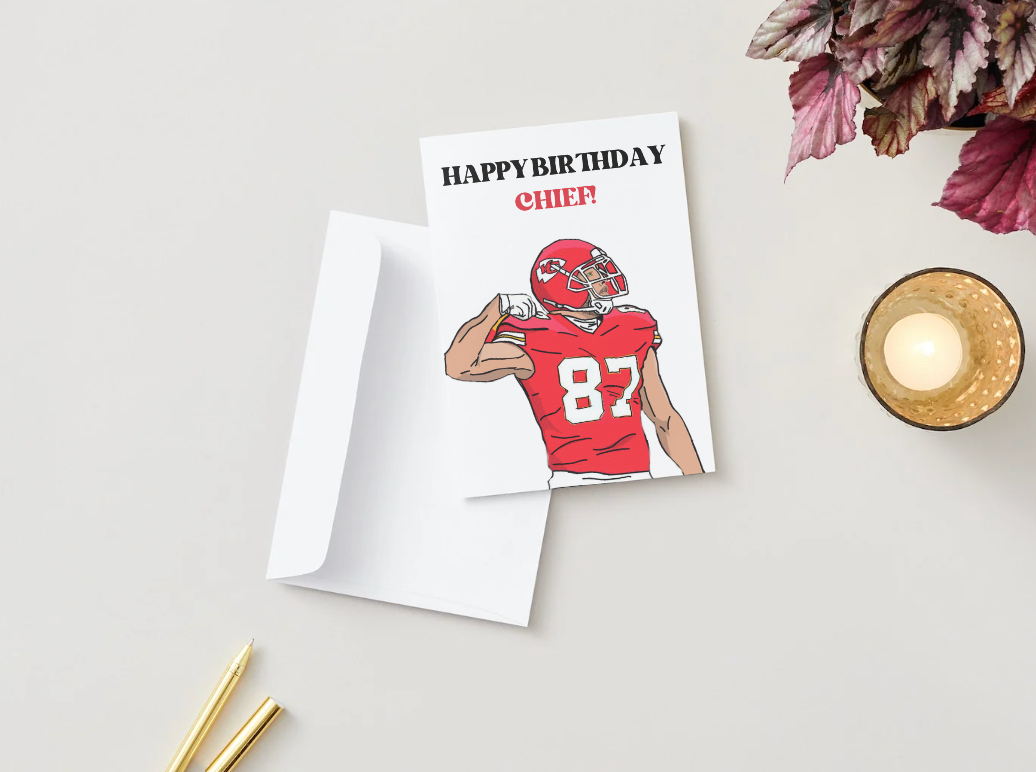 Travis Kelce Physical "Happy Birthday Chief "Card