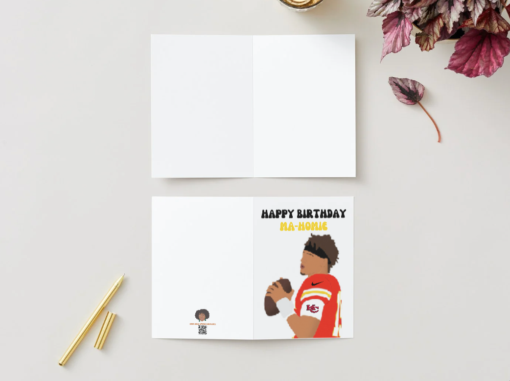 Patrick Mahomes "Happy Birthday Ma-Homie" - Physical Birthday Card