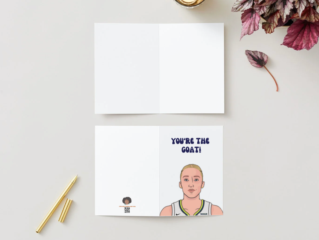 Paige Bueckers "You're the GOAT"  Physical Card - Dallas Wings