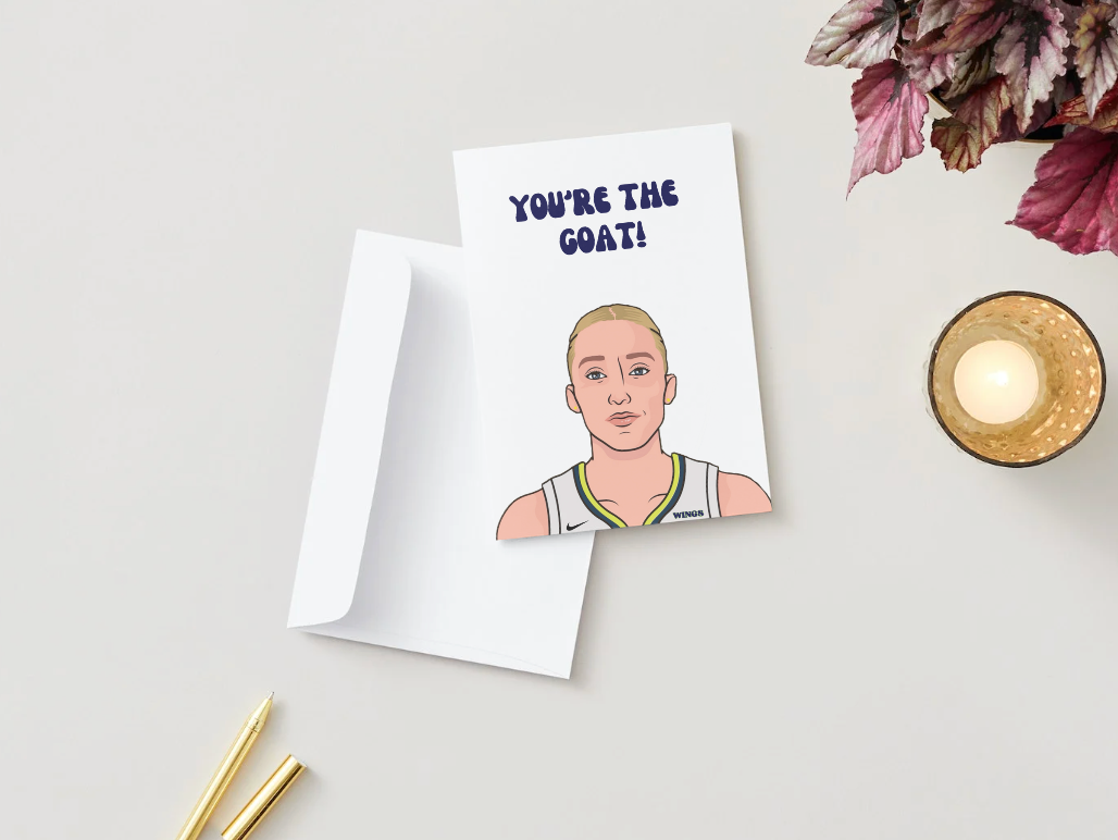 Paige Bueckers "You're the GOAT"  Physical Card - Dallas Wings