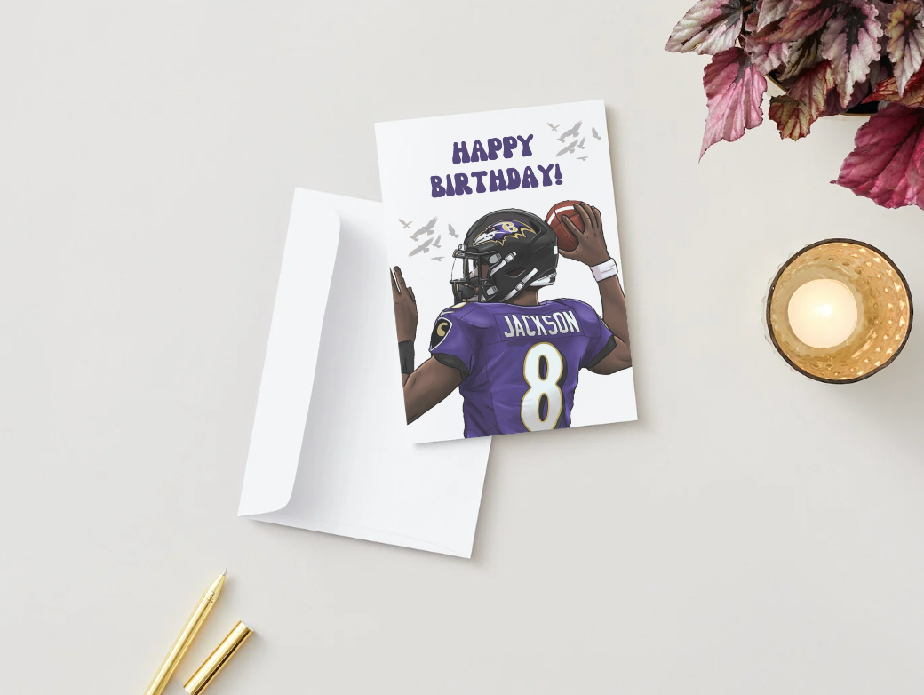 Lamar Jackson Baltimore Ravens - Physical Birthday Card
