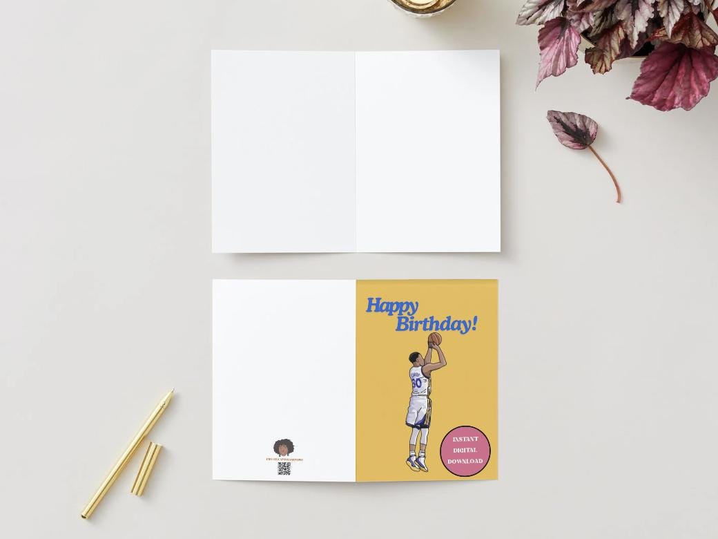 Steph Curry Birthday Card - Digital Download
