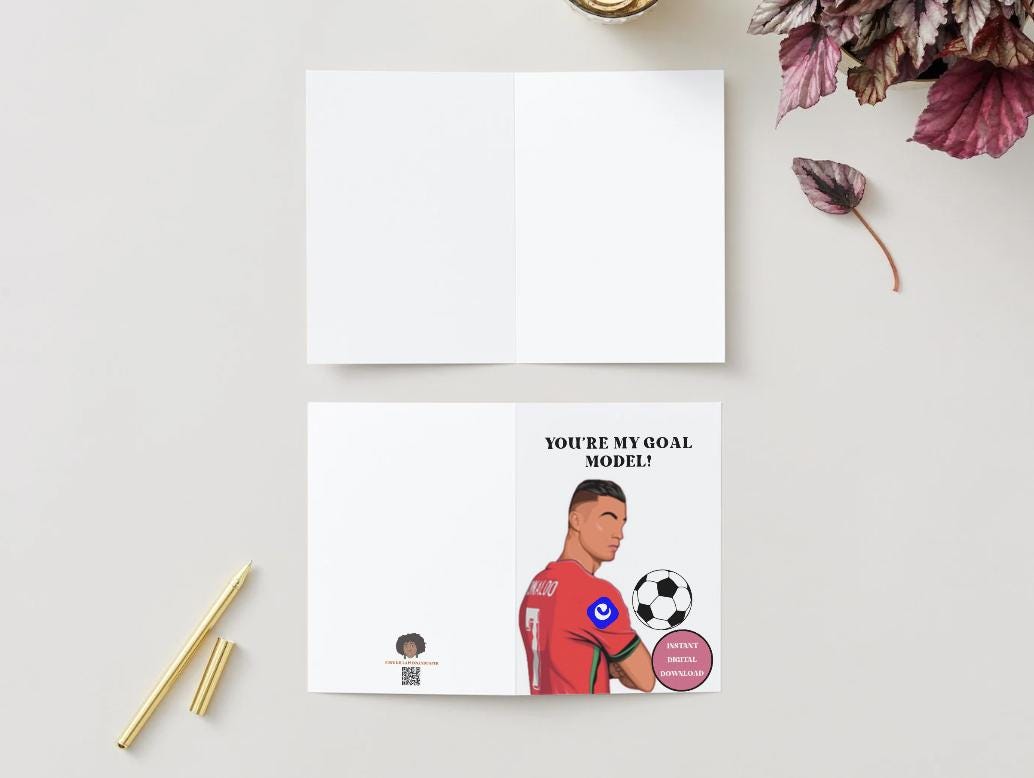 Cristiano Ronaldo - Digital Download Birthday/Valentines Soccer Card - FIFA