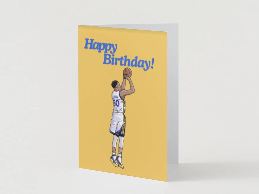 Steph Curry Physical Birthday 5x7 Card