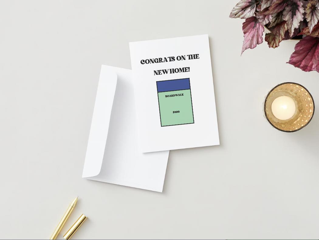 Digital Download - Monopoly Housewarming/New Home Card