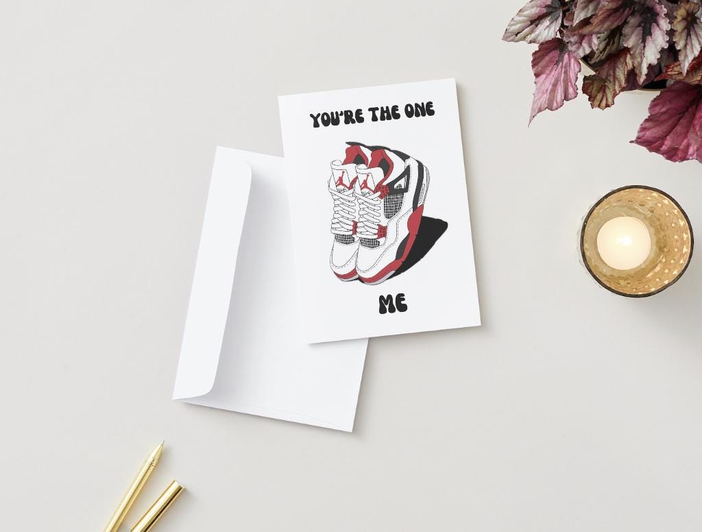 Sneakerhead Air Jordan 4's - Physical Anniversary/Valentine's Card