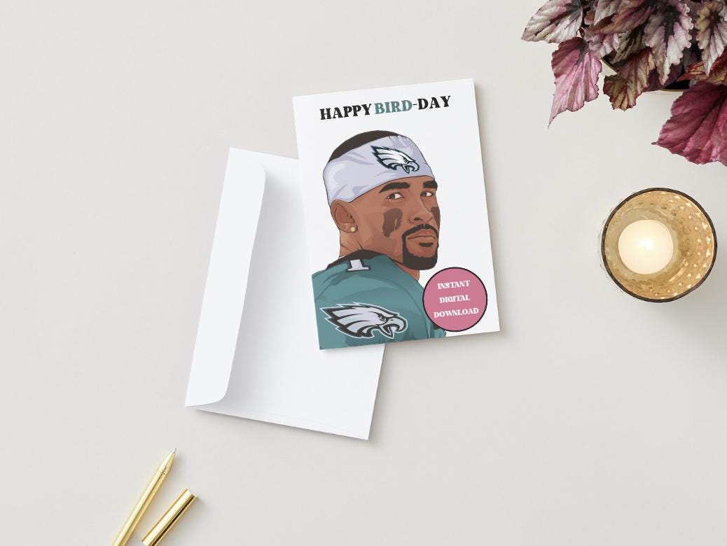 Jalen Hurts - Digital Download -  "Happy Bird-Day" Card