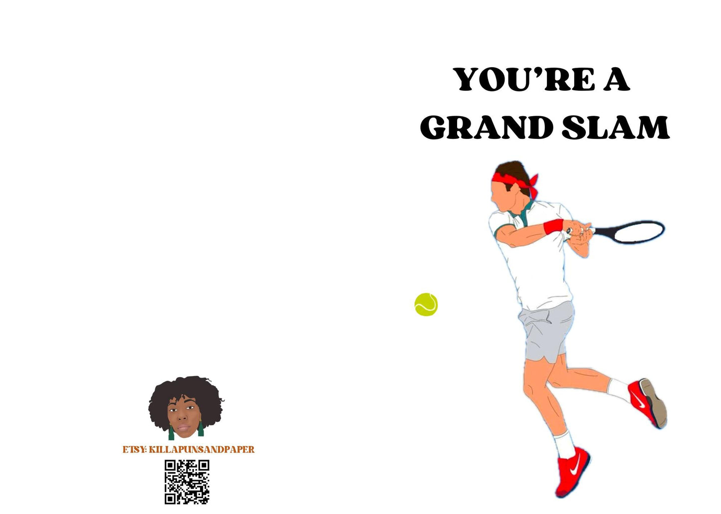 Roger Federer "You're a Grand Slam" Tennis - Digital Download Happy Birthday/Anniversary/Father's Day Card