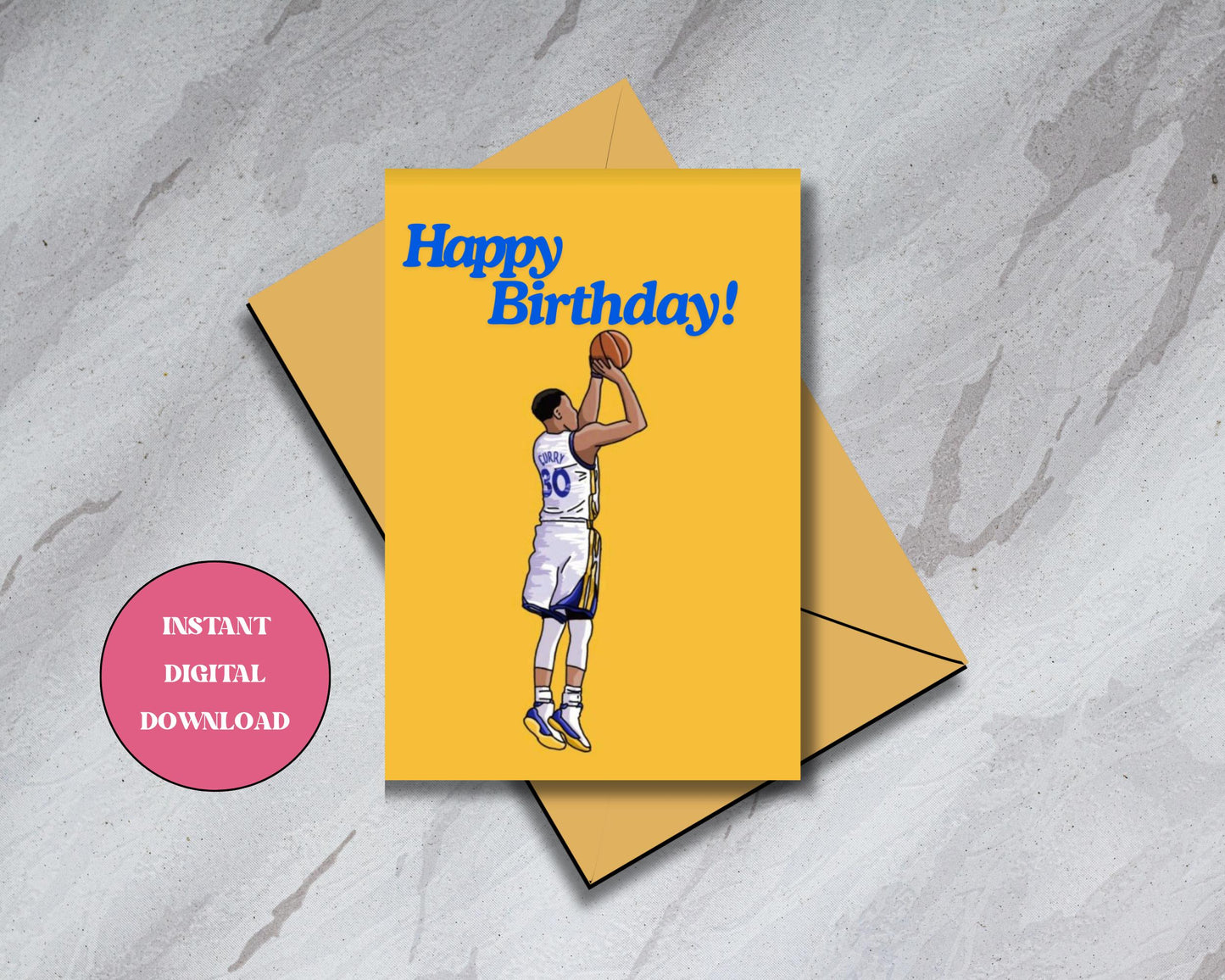 Steph Curry Birthday Card - Digital Download