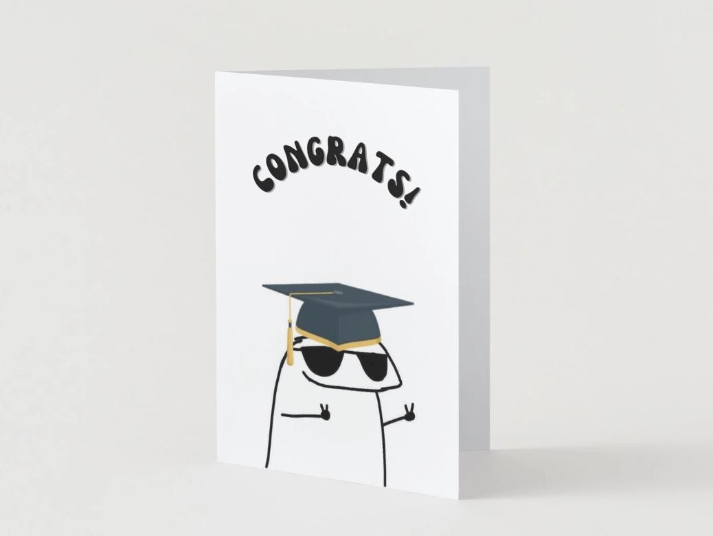 Stick-figure Meme Physical Card  - 5x7