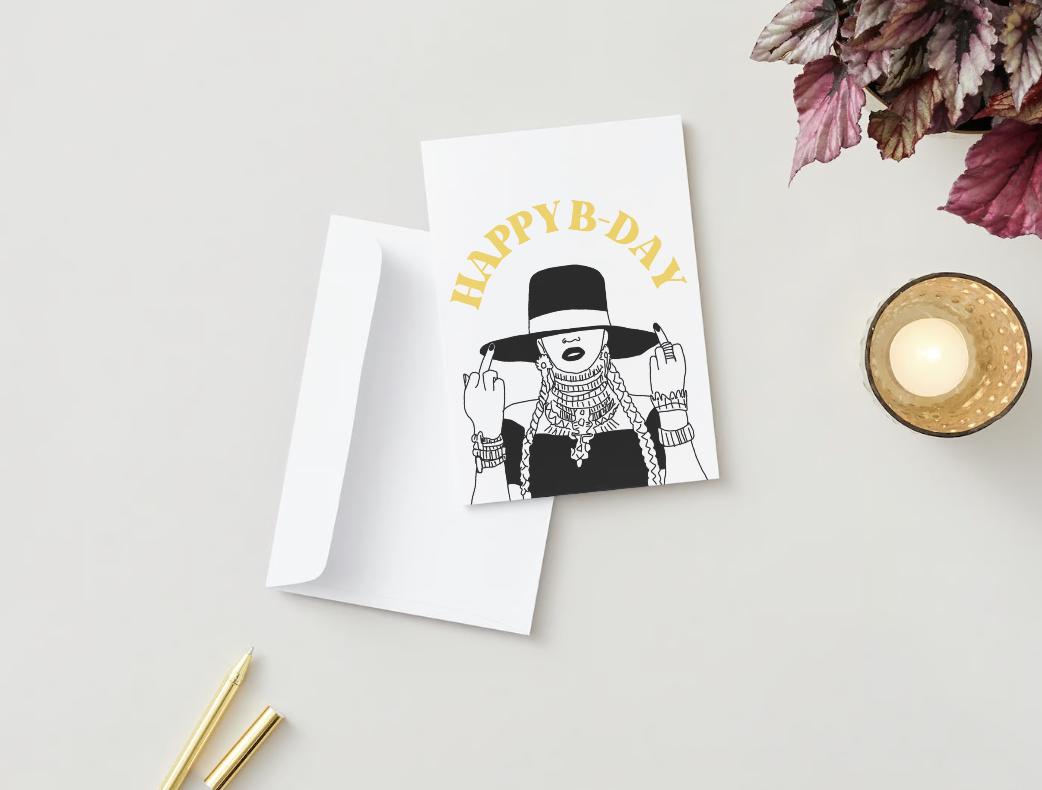 Beyonce Physical "Happy bday" Music Birthday Card - 5x7
