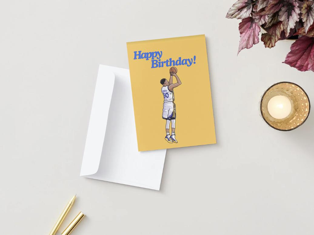 Steph Curry Physical Birthday 5x7 Card