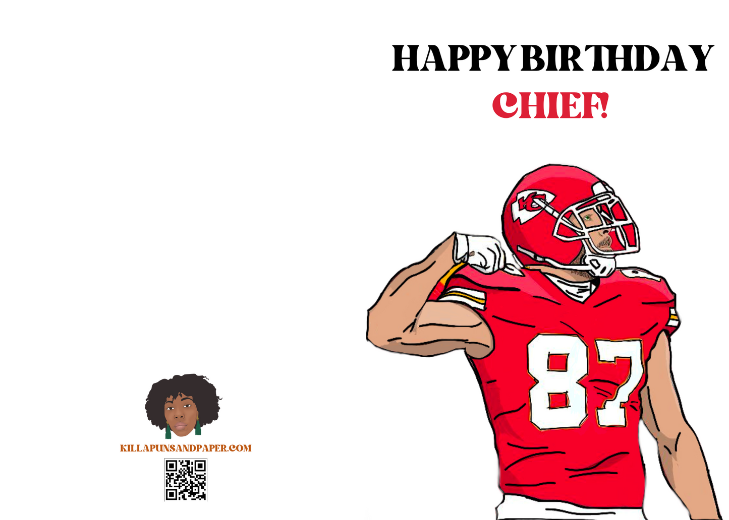 Travis Kelce Physical "Happy Birthday Chief "Card